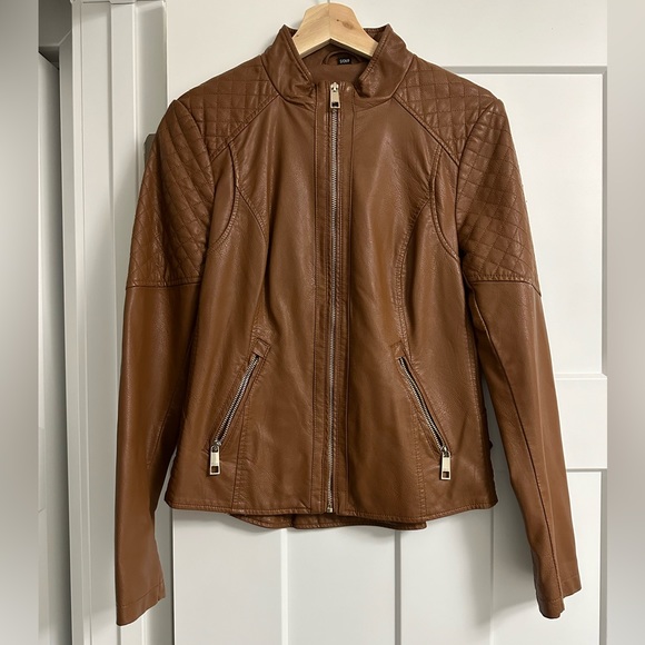 GUESS brown leather jacket - Picture 1 of 5